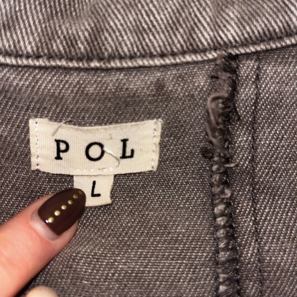 POL Gray denim jacket with awesome silver and rainbow studded embellishment - Picture 4 of 8